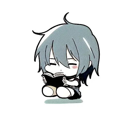 A Minimalist Tattoo Of A Manga-style Character Reading A Comic Book Under A Starry Sky