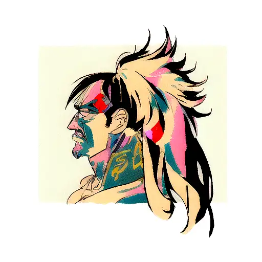 Courageous General Or King Tattoo On The Left Side Of Neck That Is Unique Abstract