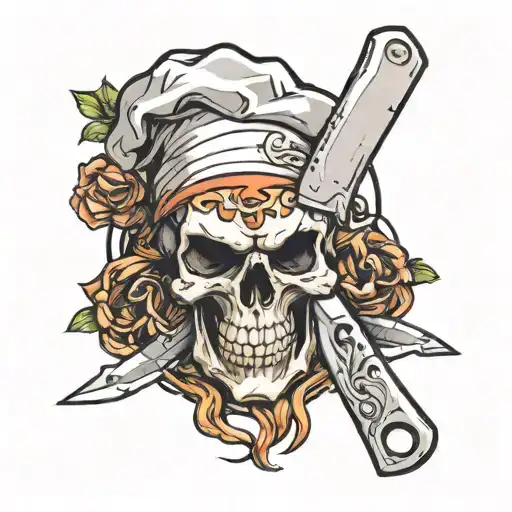 Cook Knife Woth Skull