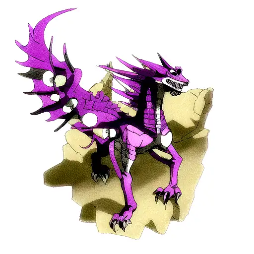 Purple Dragon With Skull Pattern