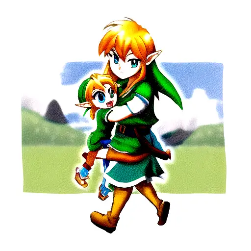 Link And Zelda With Their 2 Kids