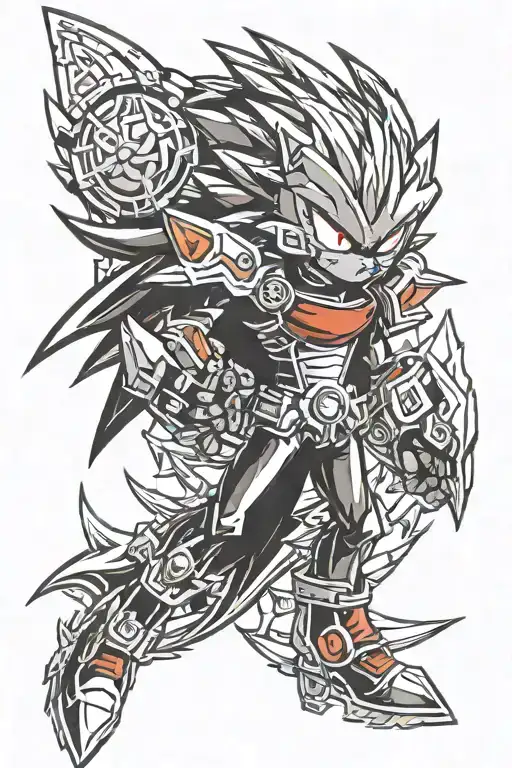 Shadow The Hedgehog Doom Wing Tattoo Design