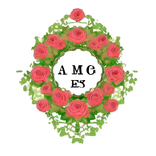 Make A Logo With Alphabets Sm Involving Roses And Lion