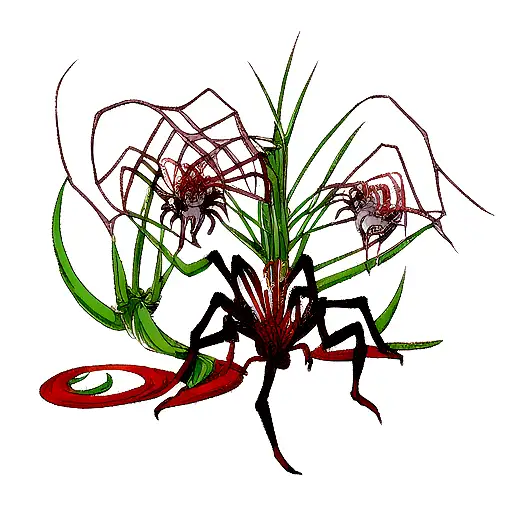 Spider Lillies Surrounding A Dragon