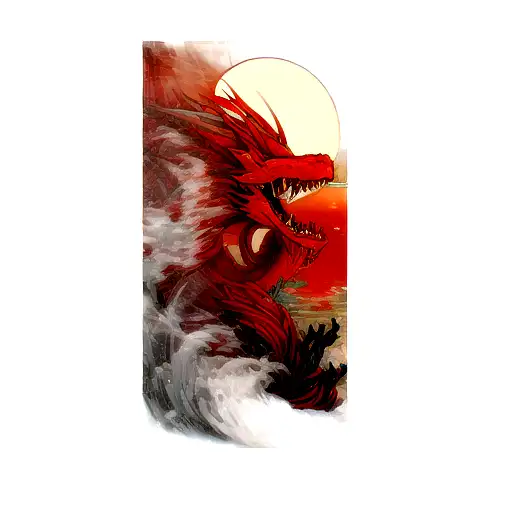 A Red Dragon In The Ocean