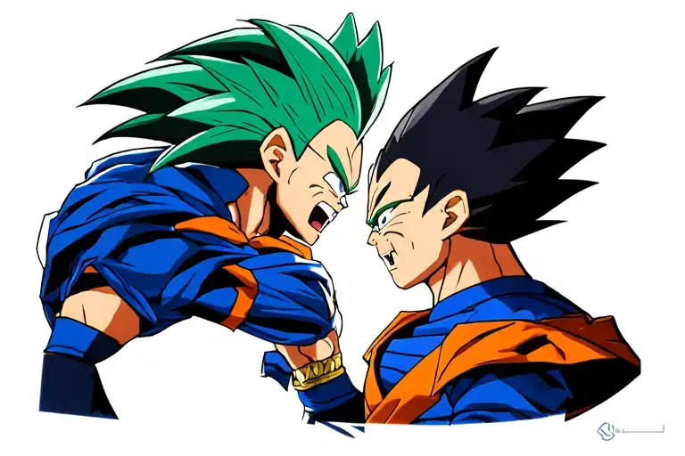 Sacrificio De Vegeta Facing Off In Battle