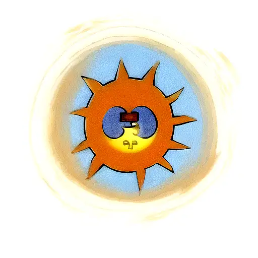 Sun With Clouds Surrounding It With A One Piece Art Style
