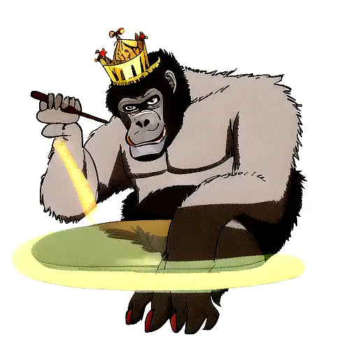 Gorilla With Cigar And Crown