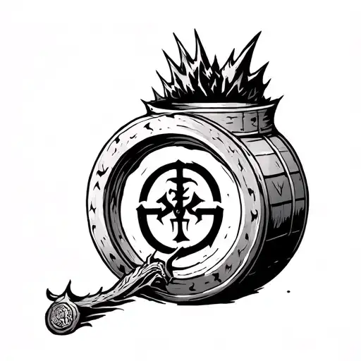 Guts And Cask Of Berserk Symbol