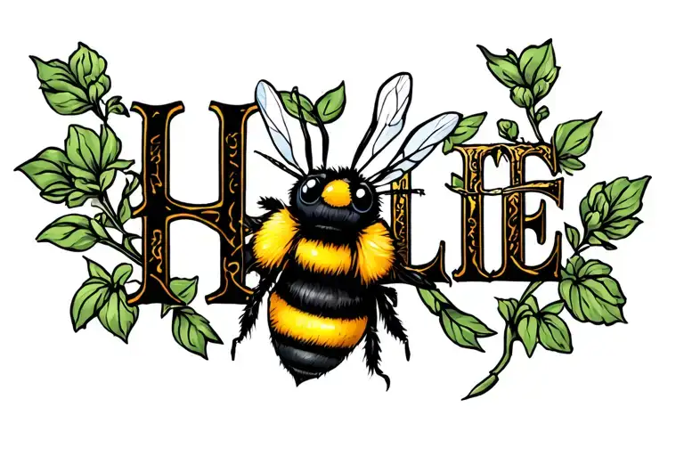 The Word Hallie With A Bumble Bee