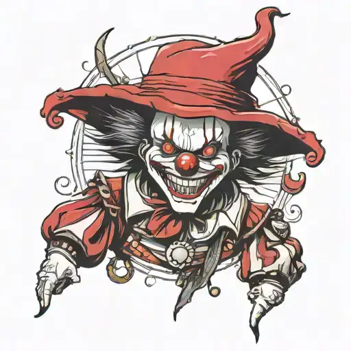 A Half Moon Whit A Red Clown Nouse