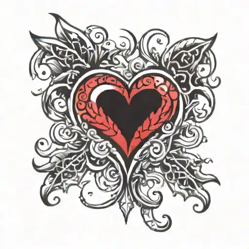 Black With Red Hearts