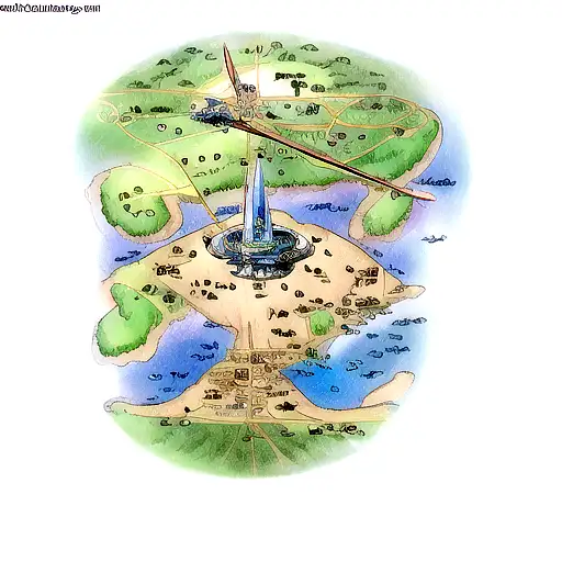 Map Of Midleearth With Narsil Sword