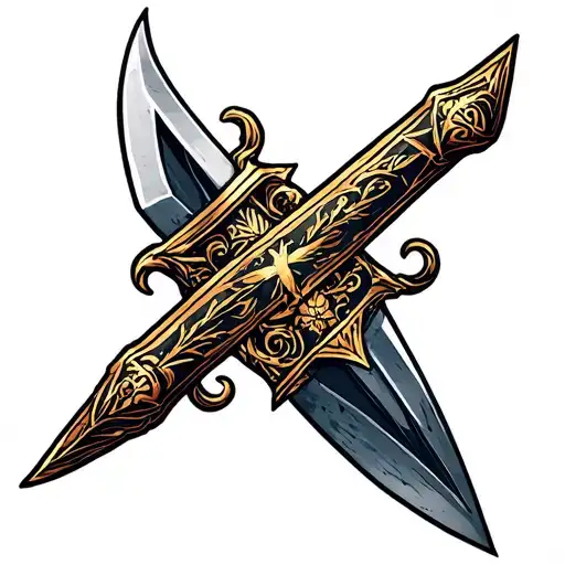 A Dagger On His Forearm