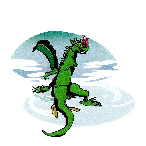 Water Dragon Made Of Jade