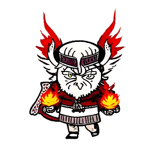 Vikings Odin In Red Flames