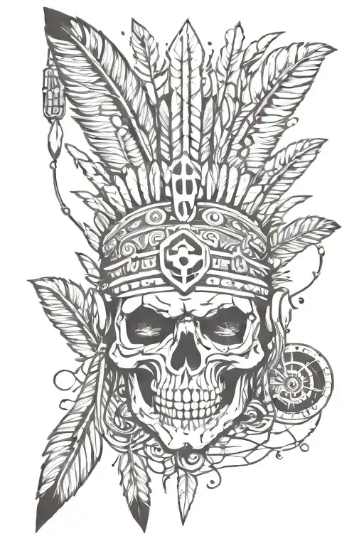 Skull Native American Indian Music Gameing