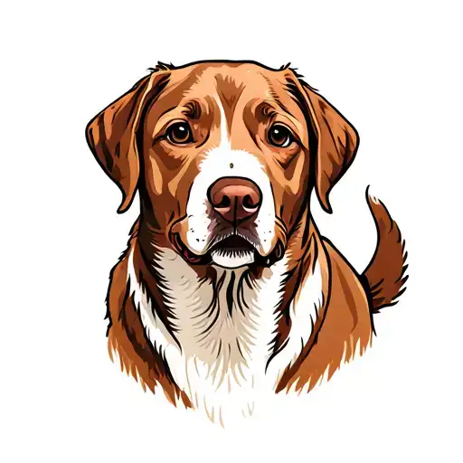 Adult Labrador Dog Next To Labrador Puppy