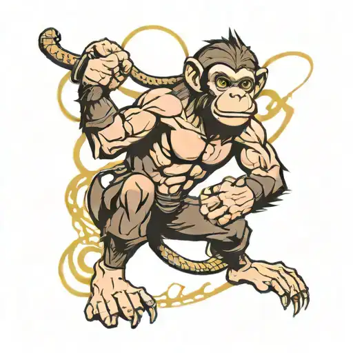 A Monkey In Mortal Combat Style