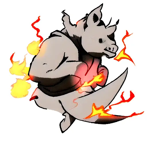 Rhino On Fire