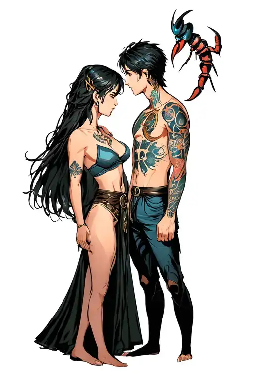 Sagittarius Women And Scorpio Man Looking At Each Other