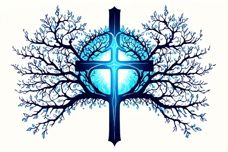 Christian Cross With Tree Of Life