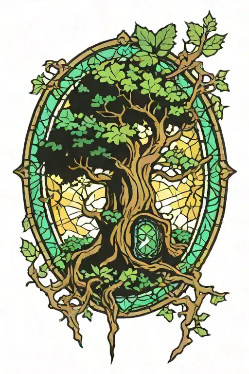 Great Deku Tree Stained Glass Window