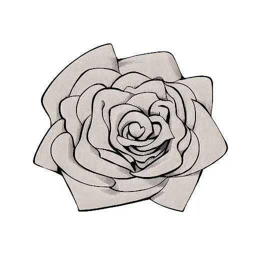 Rose Von Scharfen Linien Aus Narben Im Negativ