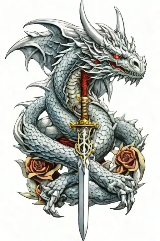Sword And Eyes White Dragon