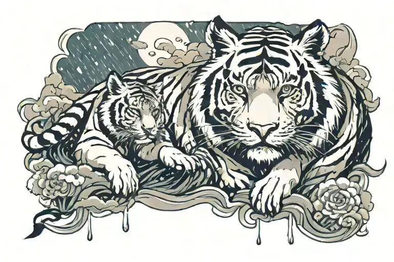 Tiger And Rain Clouds