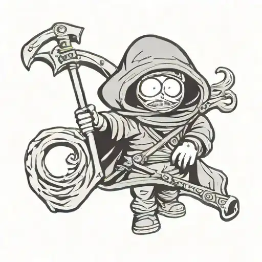 Kenny From South Park Grim Reaper Holding Scythe
