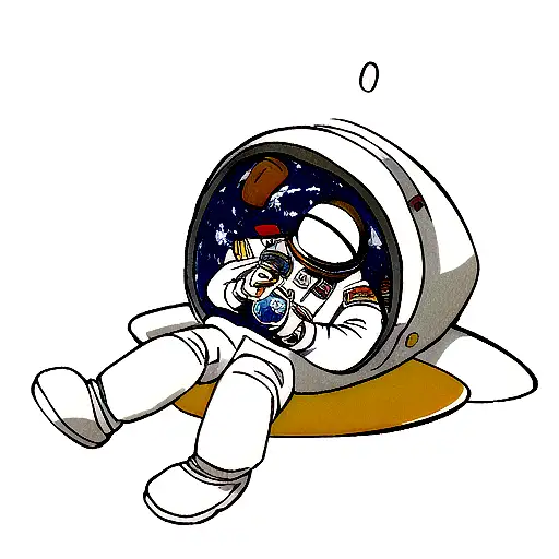 Astronaut Drinking Beer