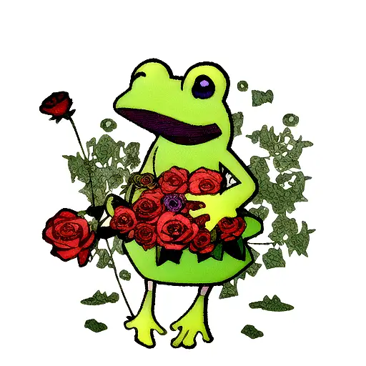Frog With Roses