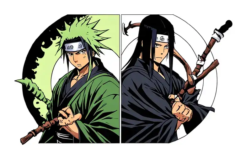 Zoro And Itachi Manga Panel Style