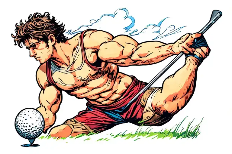 Sagittarius Man Playing Golf Ball