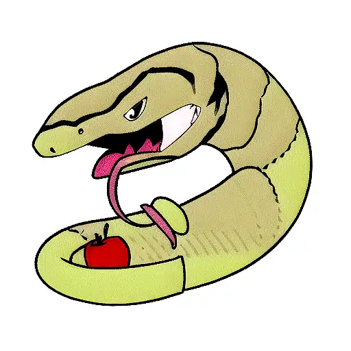 Snake Eat An Apple