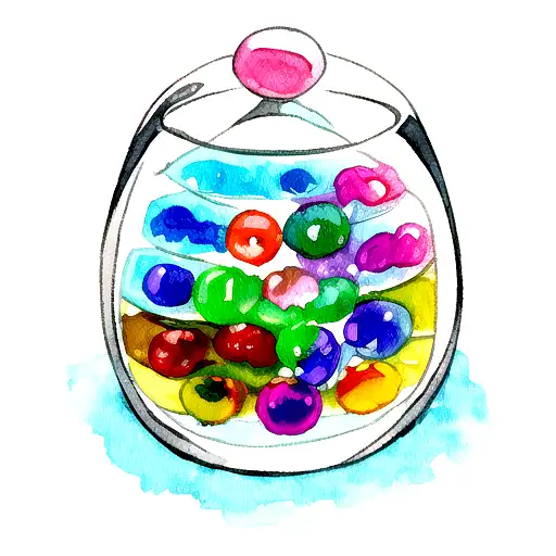 Watercolored Dna With A Brain On The Top And Dompamine In The Back