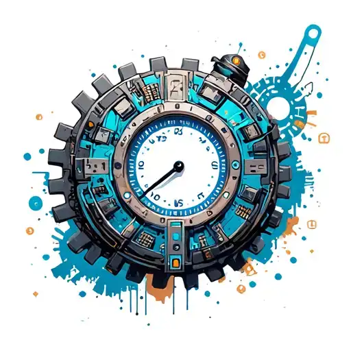 Cyberpunk Round Electronics Gears Clock