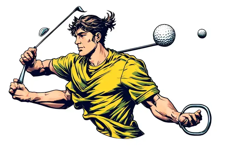 Sagittarius Man Playing Golf Ball Transforming