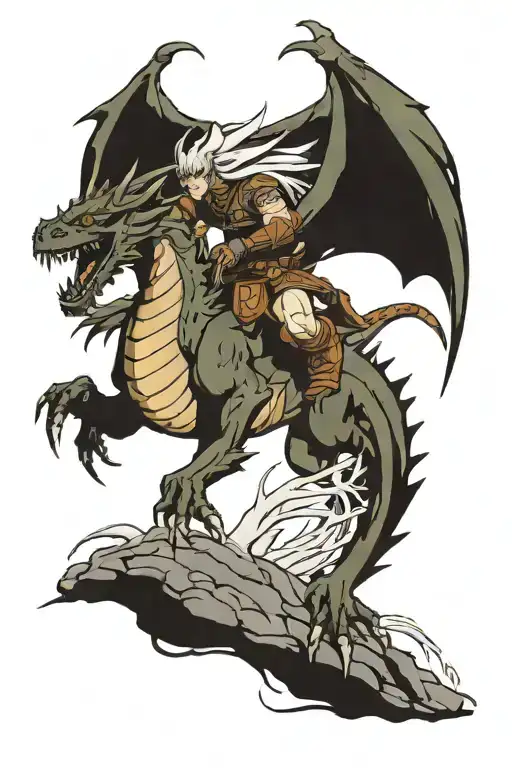 Battle Worn Dragon Rider Soaring