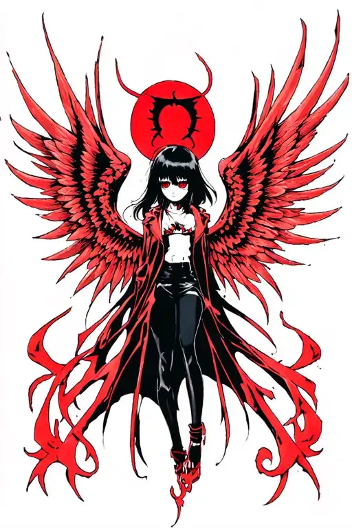 Black Spread Wings Filled Withhellsing Eyes