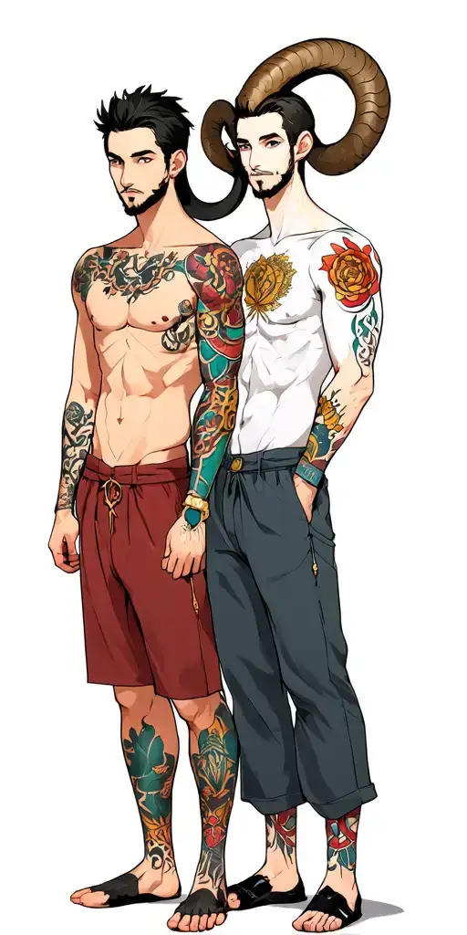 Aries Zodiac Sign Men Standing Next To Each