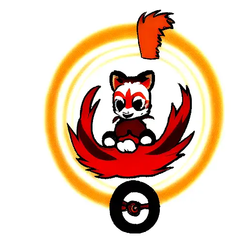 Red Panda On A Scooter Jumping Through A Ring Of Fire