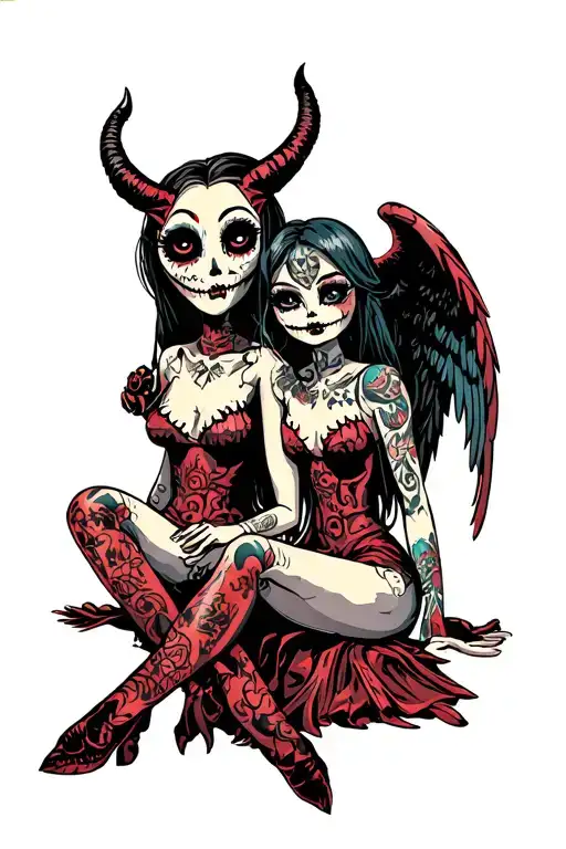 Voodoo Devil & Angel Doll Sitting