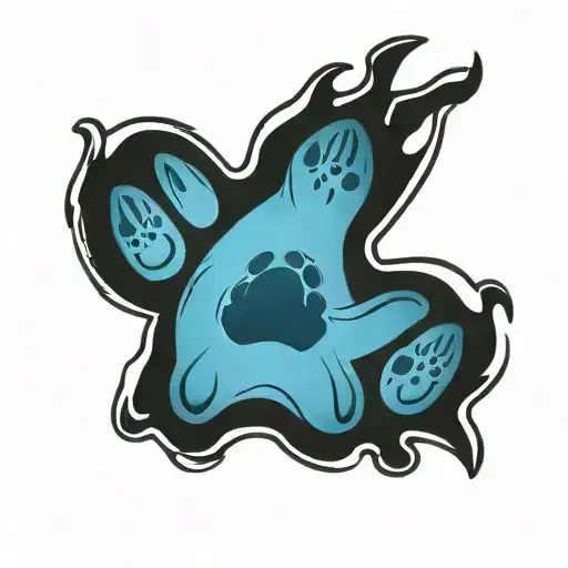 Dog Paw With The Name Robby Underneath In Japanese