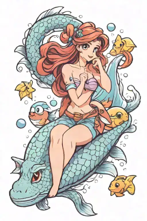 Ariel And Pokemon Lapras