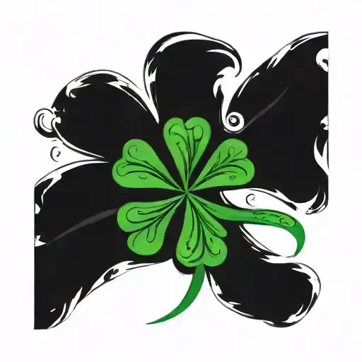 A 3 Leaf Clover With The Number 12 In Tribal Style