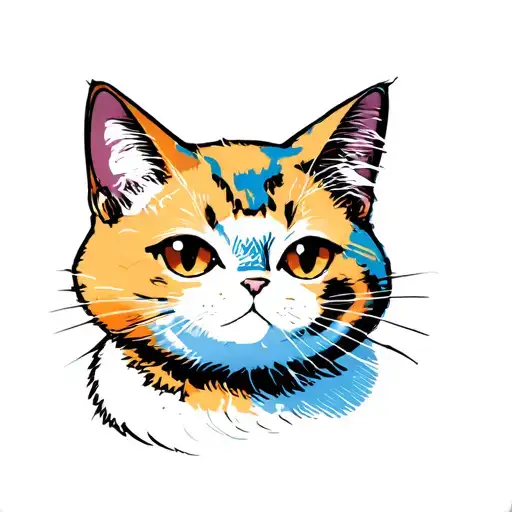 A Cyberpunk Minimalist Cat