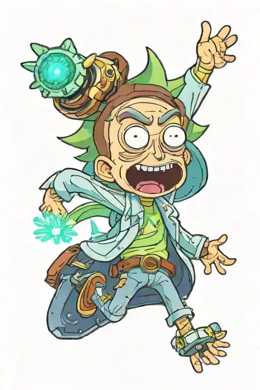 20 Rick And Morty Characters With Their Hands Up And Everyone Filling The Space