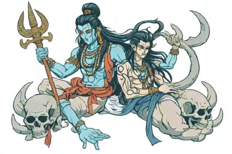 Shiva Holding Skull